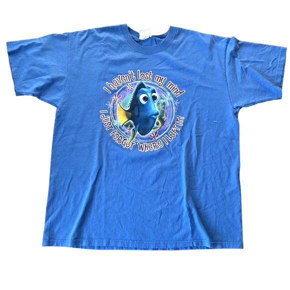 Disney Finding Nemo Vintage Y2k Tee Mens Adults Size XL Blue Dory Periwinkle - Picture 1 of 4
